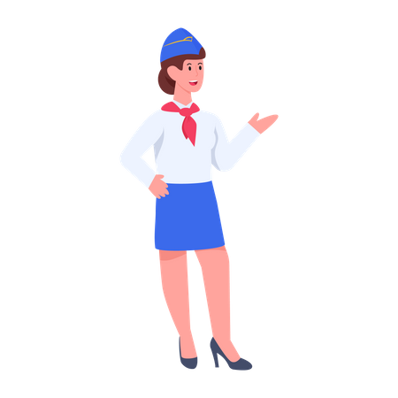 Female Air Hostess  Illustration