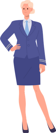 Female air hostess  Illustration