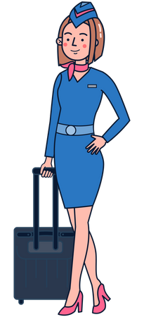 Female air hostess  Illustration