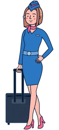 Female air hostess  Illustration