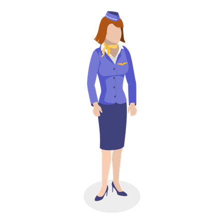 Female Airhostess  Illustration