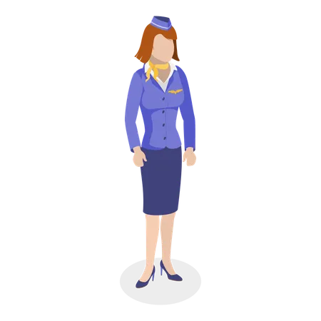 Female Airhostess  Illustration