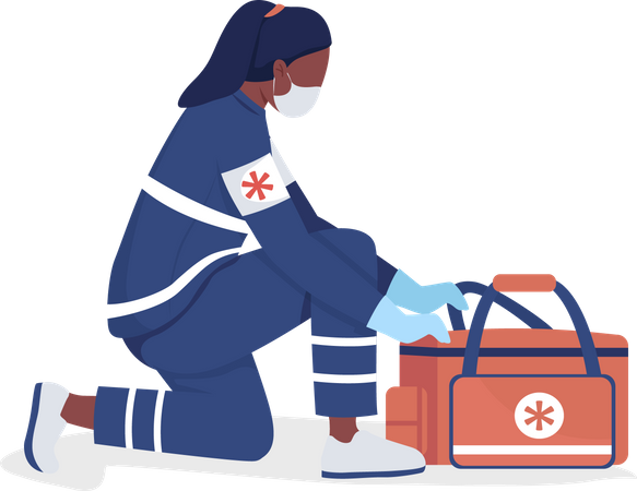 Female ambulance attendant  Illustration