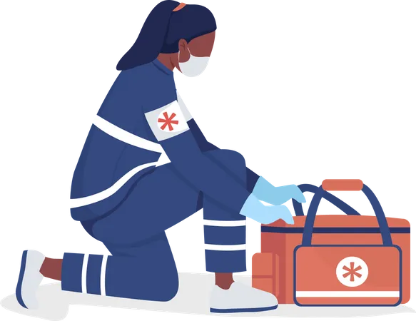 Female ambulance attendant  Illustration