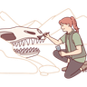 female archeologist illustration