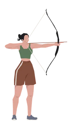 Female Archery Player  Illustration