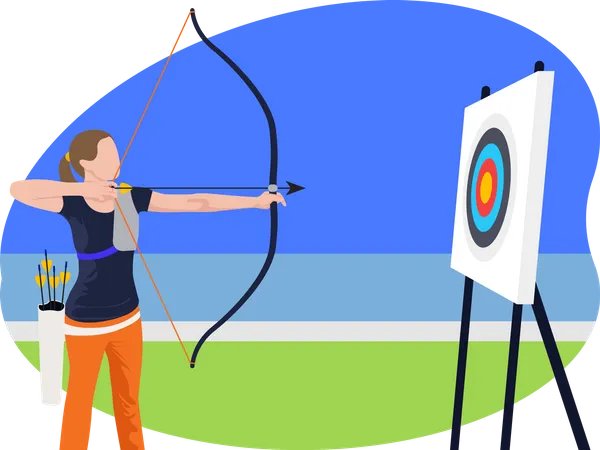 Female archery player  Illustration