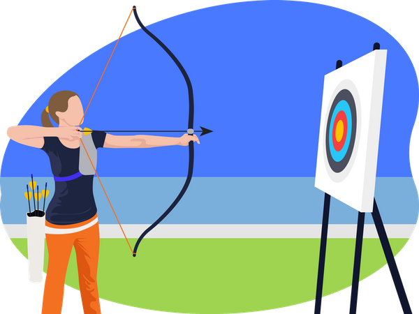 Female archery player  Illustration