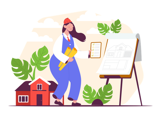 Female Architect  Illustration