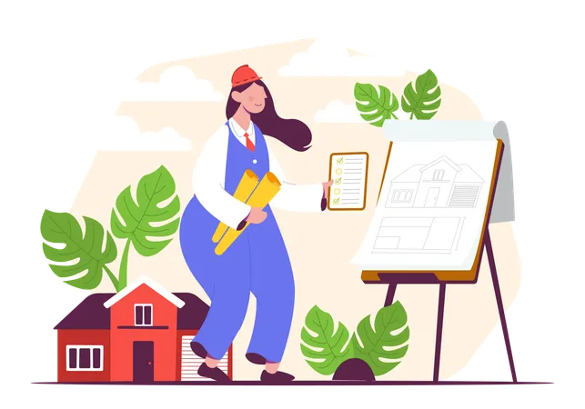 Female Architect  Illustration