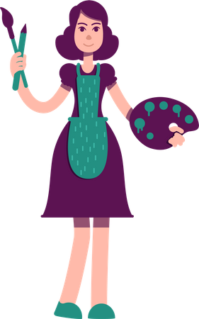 Female artist  イラスト