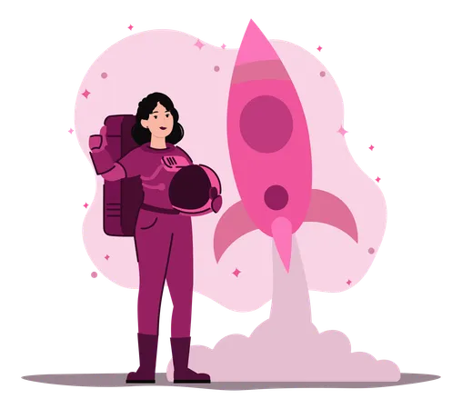 Female astronaut  Illustration