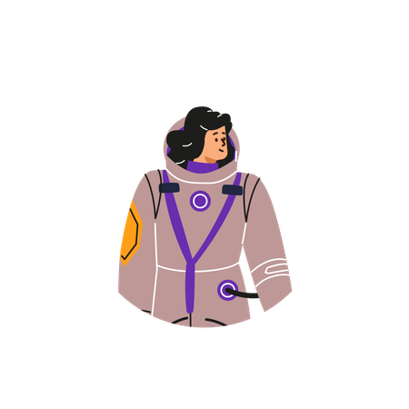 Female astronaut with a special protective spacesuit  Illustration