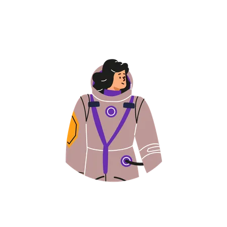 Female astronaut with a special protective spacesuit  Illustration