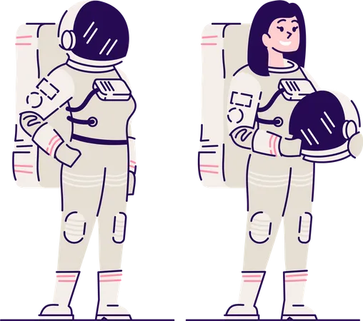 Female astronaut with helmet  Illustration