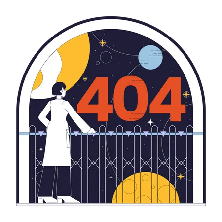 Female astronomy error 404  Illustration