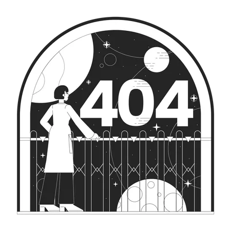 Female astronomy error 404  Illustration