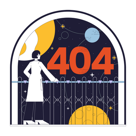 Female astronomy error 404  Illustration