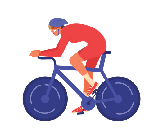 Female athlete doing cycle racing Illustration