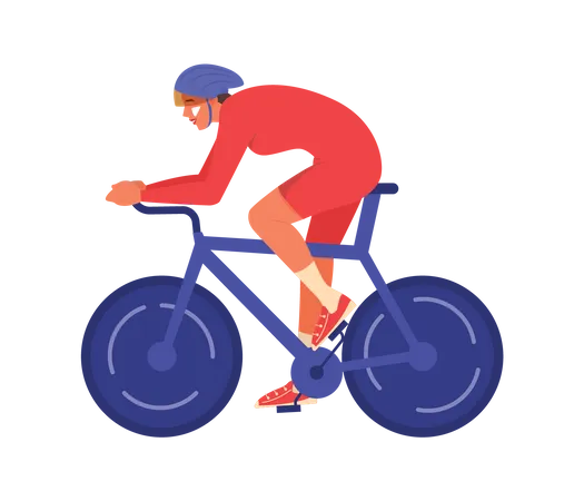 Female athlete doing cycle racing Illustration