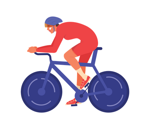 Female athlete doing cycle racing  Illustration