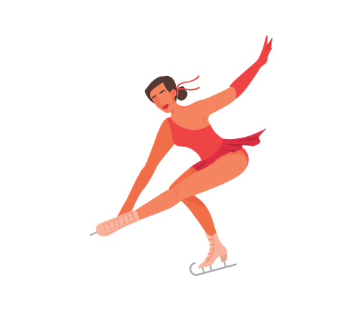 Female athlete doing ice ballet dancing Illustration
