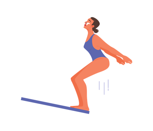 Female athlete doing swimming jump Illustration