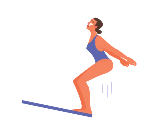 Female athlete doing swimming jump Illustration