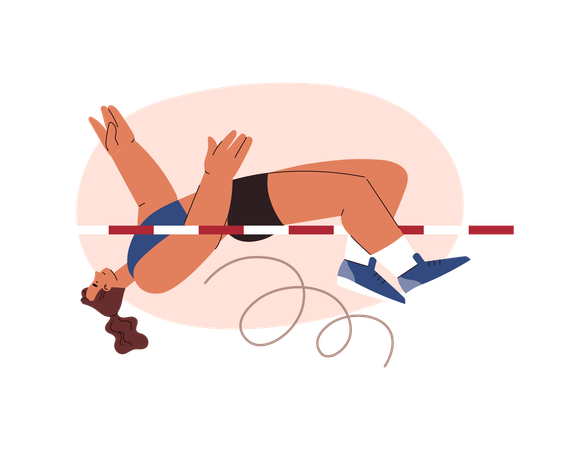 Female athlete doing vault jump  Illustration