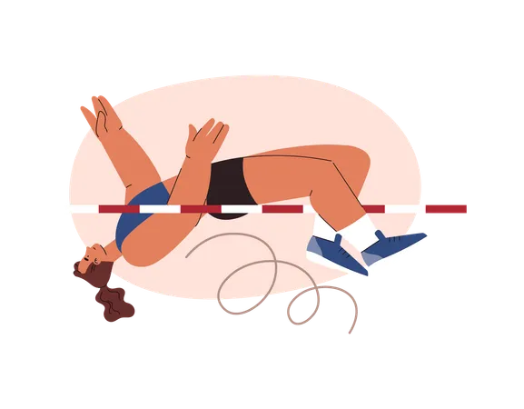 Female athlete doing vault jump  Illustration