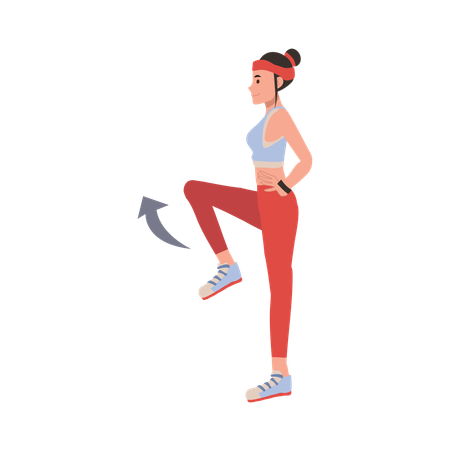 Female Athlete Engaged in Leg Stretch and Warm Up Exercise for a Healthy Lifestyle  Illustration