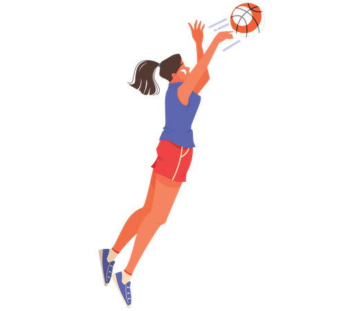 Female athlete playing basketball  Illustration