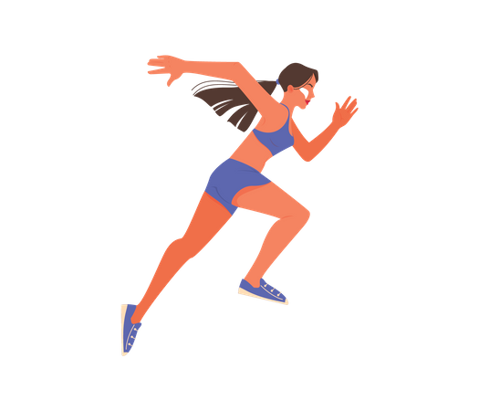 Female athlete running Illustration