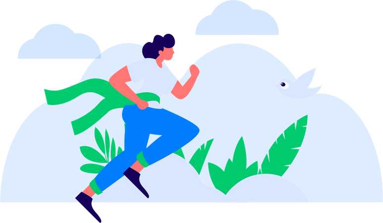 Female athlete running marathon crosses the finish line  Illustration