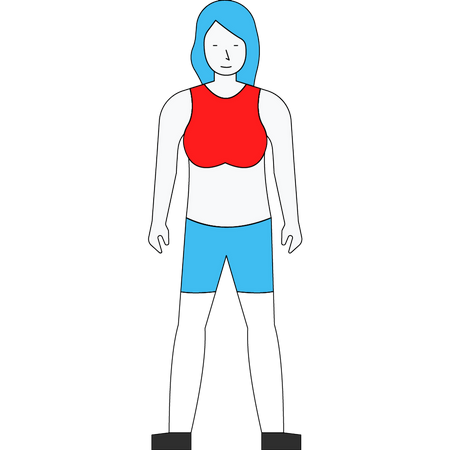 Female athlete standing Illustration