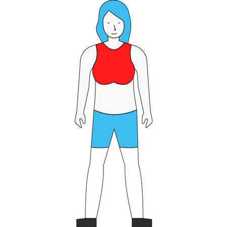 Female athlete standing  Illustration