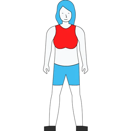 Female athlete standing  Illustration