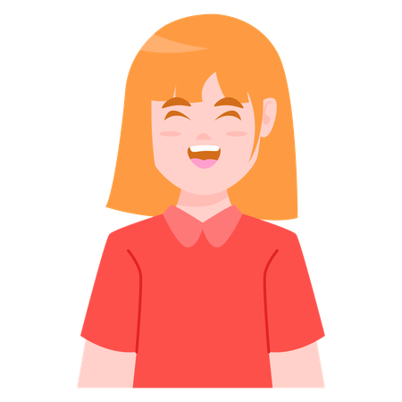 Female Avatar laughing  Illustration