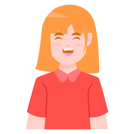 Female Avatar laughing  Illustration