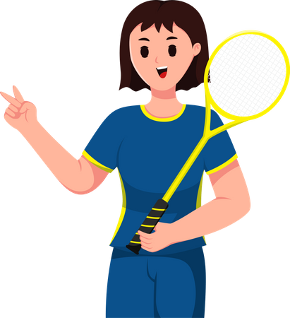Female Badminton Player  Illustration
