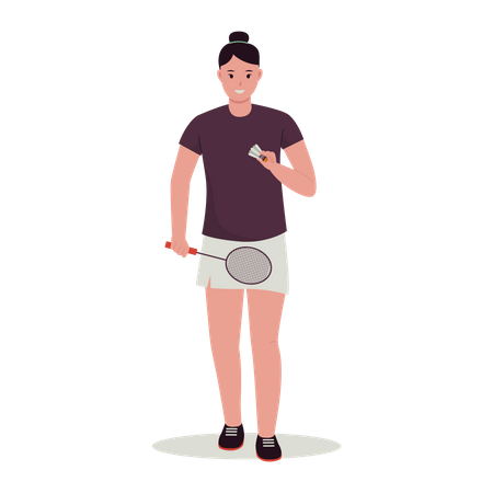 Female Badminton player  Illustration