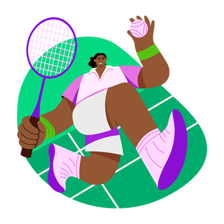 Female Badminton player  Illustration