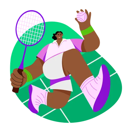 Female Badminton player  Illustration