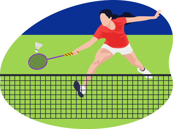 Female badminton player  Illustration