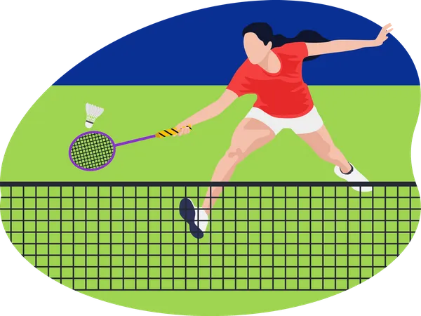 Female badminton player  Illustration