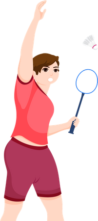 Female Badminton Player  Illustration