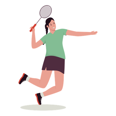 Female Badminton player playing  Illustration