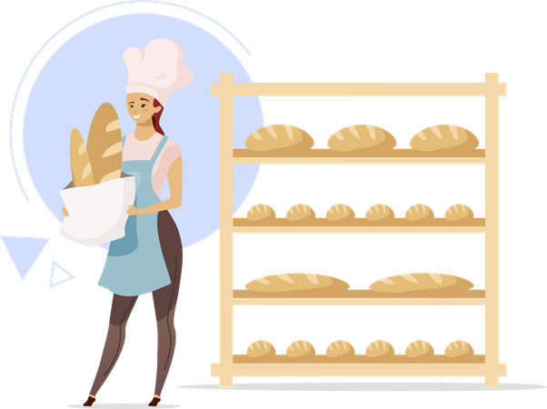 Female baker Illustration