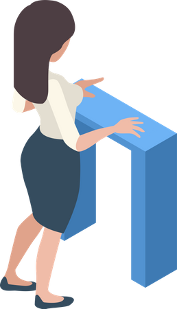 Female bank receptionist  イラスト