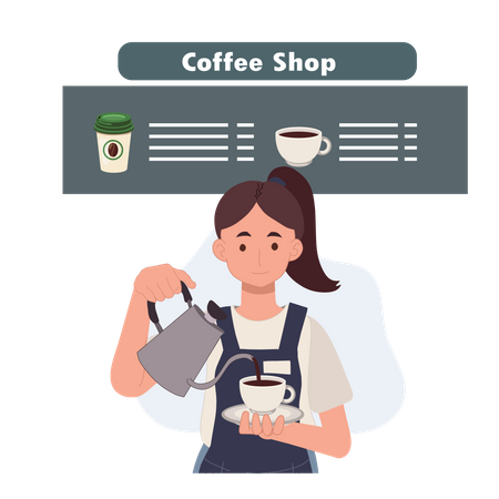 Female barista  Illustration